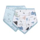 Babador Bandana Soft 100% Algodão Com 3 Camadas Tamanho Unico 02 Unidades Baby Papi Cor:Jurassic