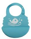Babador bebe de silicone com bolso pega cata migalhas