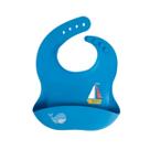 Babador Cata Migalhas De Silicone Ursinho Navy Azul - Bup Baby