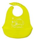 Babador Cata Migalhas em Silicone Reutilizável para Bebê Amarelo UnyHome.