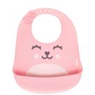 Babador cata migalhas silicone gumy rosa +3