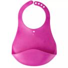 Babador Cata Migalhas Silicone Impermeável Rosa Kababy