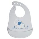 Babador Com bolso cata-migalhas de Silicone Infantil Bichos Elefante Fecho Ajustável Impermeável e Maleável KaBaby 1049E