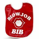 Babador de festa CandyPrints Blow Job Bib Gag Gift vermelho e branco Babador de festa CandyPrints Blow Job Bib Gag Gift vermelho e branco