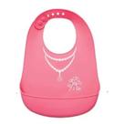 Babador De Silicone Bebê Impermeável Buba Colar Rosa