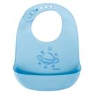 Babador de Silicone Bebê Pimpolho Impermeável Cata Migalhas Azul