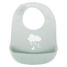 Babador de Silicone Bebê Pimpolho Impermeável Cata Migalhas Cinza
