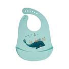 Babador de Silicone Bichos Baleia Infantil Com Fecho ajustável Impermeável Bolso Cata-Migalhas Maleável KaBaby - 1049B