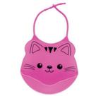 Babador De Silicone Cata Pega Migalhas Impermeavel Bebê Gato Rosa - Buba