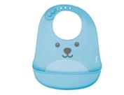 Babador de Silicone Gumy Azul com Pega Migalhas - Buba