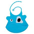 Babador de Silicone Impermeável Infantil Cata Migalhas Azul