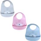 Babador De Silicone Para Bebês Ursinho Lavável Impermeável C/ Bolso Pega Migalhas - Castela