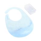 Babador De Silicone Translúcido Com Pega Migalhas Pimpolho - Azul