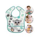 Babador Impermeável Buba com Bolso e tiras autocolantes Verde - Praticidade para as Refeições!