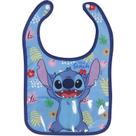 Babador Infantil Personagem Stitch c/ Botão e Porta Migalhas Lavável - Dermiwil