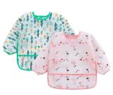 Babador manga longa BLW Kit 2Unds - Flamingo e Cactos