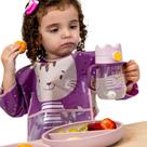 Babador Manga Longa com Bolso Coletor e tiras autocolantes Milky - Clingo