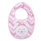 Babador rosa bordado coelhinho para bebê