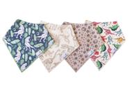 Babadores de Bandana para Bebê Copper Pearl Jurassic Park - Pacote com 4