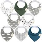Babadores de bandana para bebês KeaBabies, 100% algodão orgânico, pacote com 8 unidades