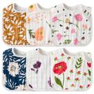 Babadores de bebê Zainpe, 6 peças de algodão, florais, ajustáveis para 0-36 m