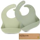 Babadores para bebês KeaBabies, pacote com 2 unidades de silicone, impermeáveis e ajustáveis