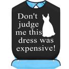 Baberos nupciales BWWKTOP con atrapamigas para protectores de ropa de novia y damas de honor, regalo divertido para fiestas de boda (No me juzgues)