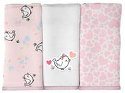 BABETE BUBLIM MALHAS FLORZINHAS - Kit com 3 Unidades
