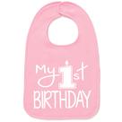 Babete de bebê Aiden's Corner My 1st Birthday Algodão Rosa Babete de bebê Aiden's Corner My 1st Birthday Algodão Rosa