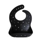 Babete de bebê de silicone Mushie ajustável à prova d'água preto