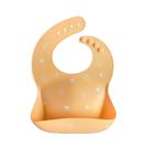 Babete de silicone para bebês, ajuste ajustável, à prova d'água, laranja