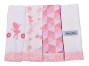Babete Pano De Boca Bebe Menina 32cm X 32cm Com 4 Unidades Babete Pano De Boca Bebe Menina 32cm X 32cm Com 4 Unidades