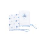Babete Soft Reininha Classic Azul - Kit Pano de Boca com Prendedor de Chupeta 2 Unidades Babete Soft Reininha Classic Azul - Kit Pano de Boca com Prendedor de Chupeta 2 Unidades