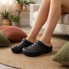 Babuche Chinelo Plataforma Nuvem preto Eva Puro