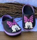 Babuche Infantil Feminino Ratinha Preto com Violeta Fachetado