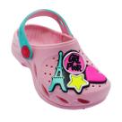 Babuche Infantil Menina Plugt Modelo Ventor Rosa Girl Power, Macio e Antiderrapante