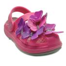 Babuche Sandalia Infantil Menina Plugt Pop Baby Borboletas Rosa Chiclete Confortavel Macio Impermeável