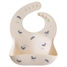 Baby Bib mushie de silicone à prova d'água ajustável para baleias