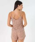 Baby Doll Liganete Estampa Animal Print Delrio Bege-48056