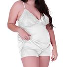 Baby Doll Plus Size Lú com Renda Liso Super Grande Confortável Pijama Lingerie Feminina