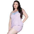 Baby Doll Plus Size Vekyo Feminino Liganete Estampado Roupa de Dormir
