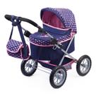 Baby Doll Pram Bayer Design moderno em azul/rosa para bonecas de até 46 cm