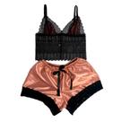 Baby Doll Renda Cetim Conjunto Lingerie Pijama Top Shorts Baby Doll Renda Cetim Conjunto Lingerie Pijama Top Shorts