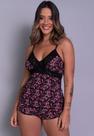 Baby Doll Renda Pijama Curto Short Alça Conjunto Luxo