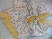 Baby Doll tamanho P - Estampado com renda amarela