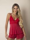 Baby Doll Thais Short Dool Com Detalhes em Renda Fresquinho Pijama Feminino Adulto