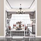 Baby Gate COSEND, extra largo, montado sob pressão, 122-134 cm, branco