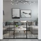 Baby Gate WAOWAO de metal preto extra amplo montado sob pressão