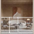 Baby Gate WAOWAO Extra Tall 103 cm de largura 146-189 cm de metal branco