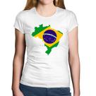 Baby Look Algodão Bandeira Brasil Mapa - Foca na Moda